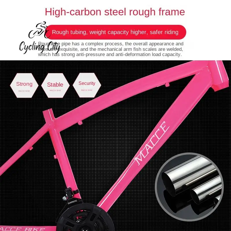 Cycling City Outdoor Mountain Bike Adult Off-road Variable Speed Bike 24/26 Inch For Student Spoke Wheel Double Disc Brake Bike