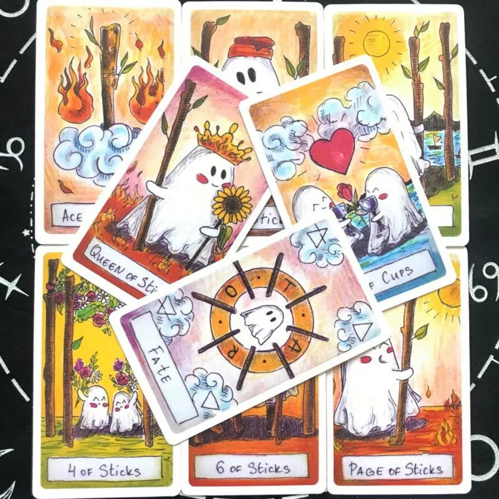 

New Tarot Cute Ghost Tarot Card Fate Divination Family Party Paper Cards Game Tarot And A Variety Of Tarot Options