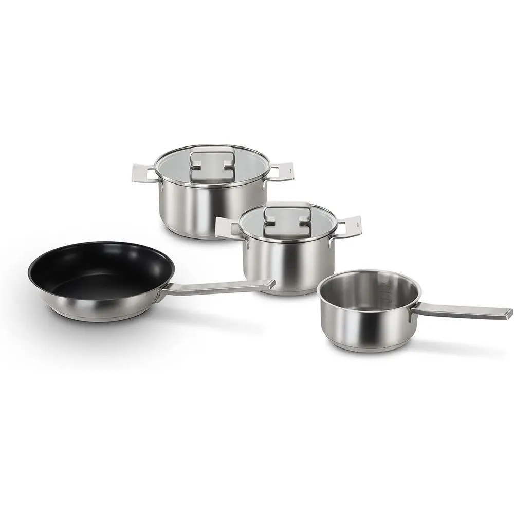 

4-Piece Cookware Set: 3 Pots, 1 Pan for Gas and Induction Cooktops, German Craftmanship
