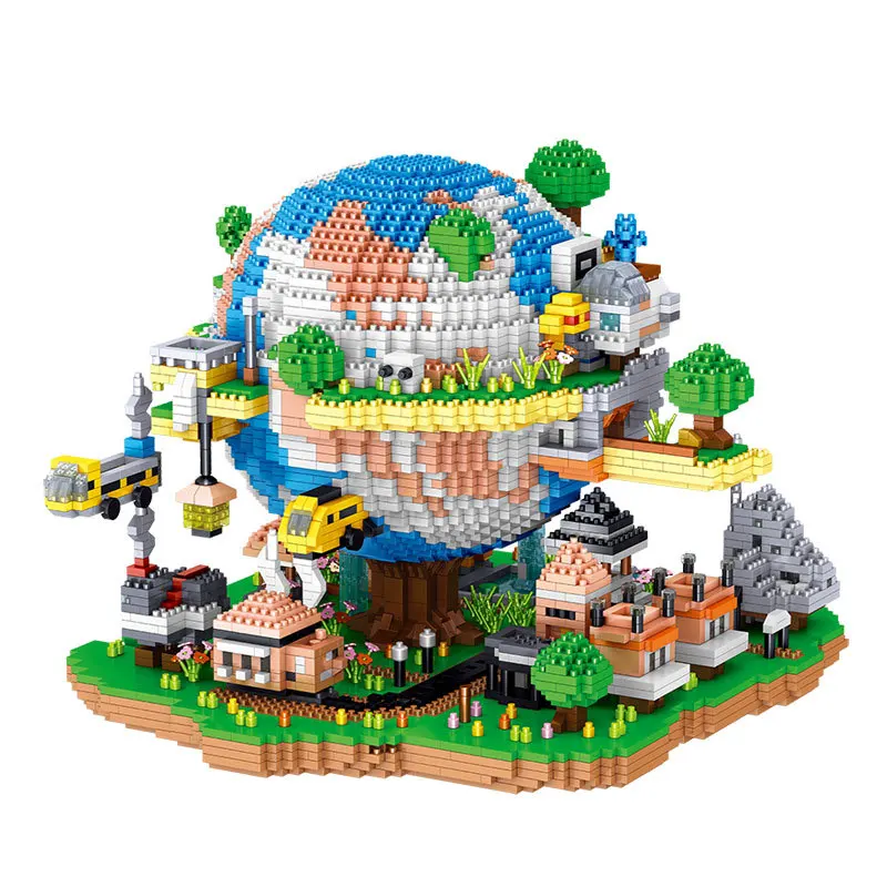 Creative Around The World Micro Diamond Block Global Village Architecture Nanobrick Earth Model Brick Toy Collection For GIFTS