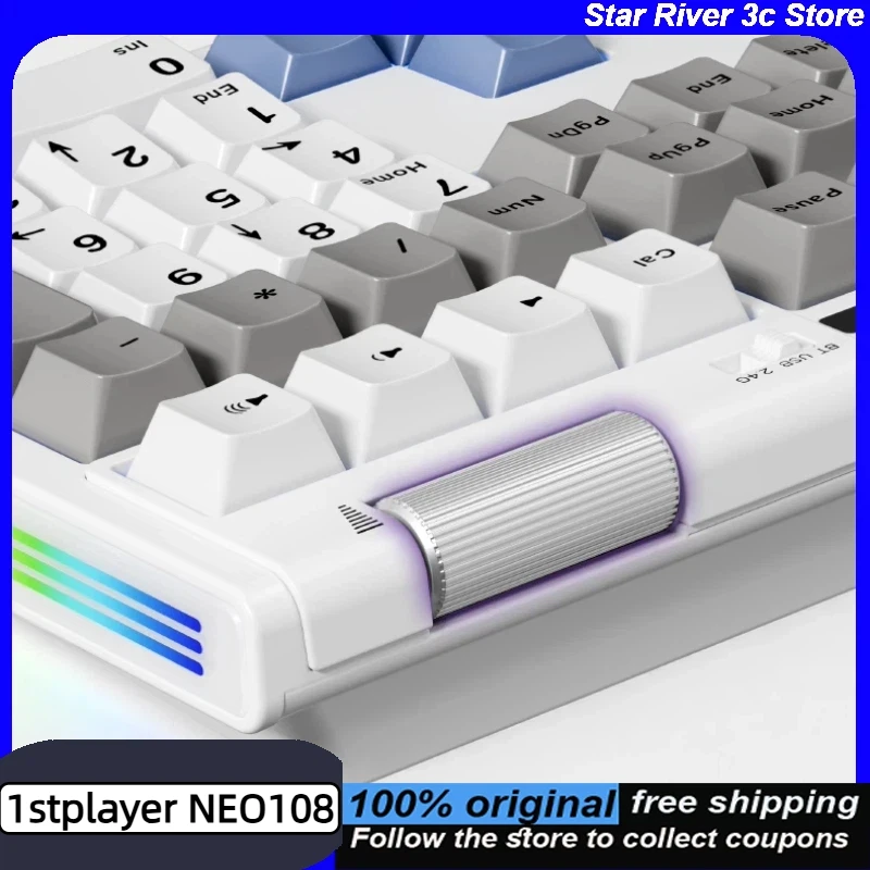 

1stplayer NEO108 Wireless Bluetooth Keyboards 108 Keys Full-key Hot-Swap PBT Keycaps 8000mAh Battery Gaming Mechanical Keyboards