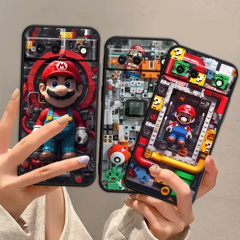 

Machinery Print Super M-Marios For Google Pixel 9a 9 8A 8 7 7A 6 6A Pro XL 2024 5G Black Soft TPU Silicone Cover Phone Case