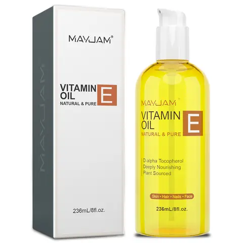 MAYJAM 236ml/118ml Pure Natural Vitamin E Oil Moisturizing for Skin & Face Care,Body Oil for Spa Massage D-Alpha Tocopherol