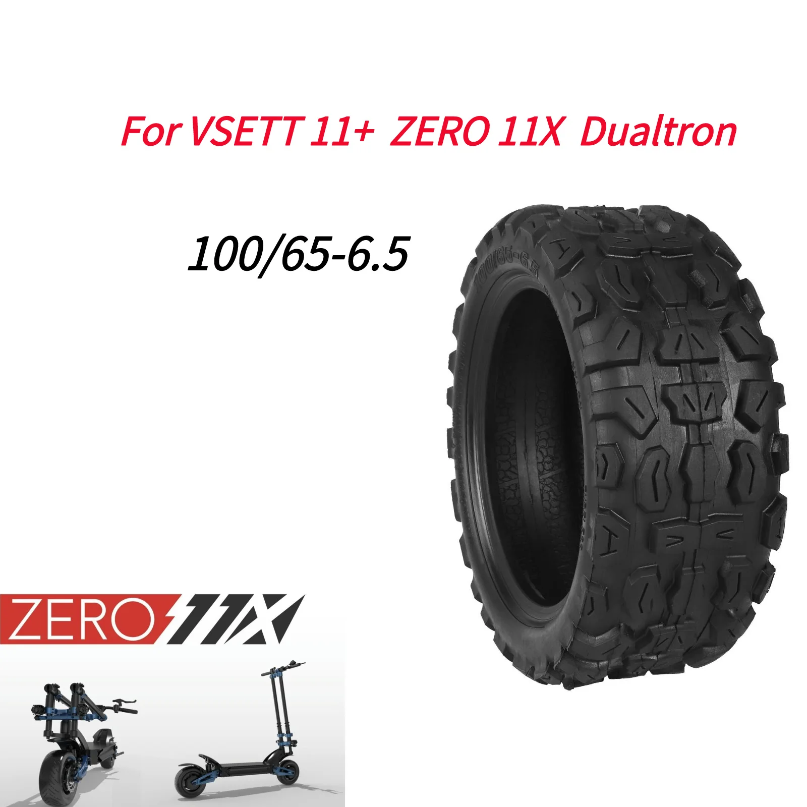 

11 Inch 100/65-6.5 Vacuum Tubeless Off-road Tire For ZERO 11X Electric Scooter Outdoor Cycling Equipment Practical Durable