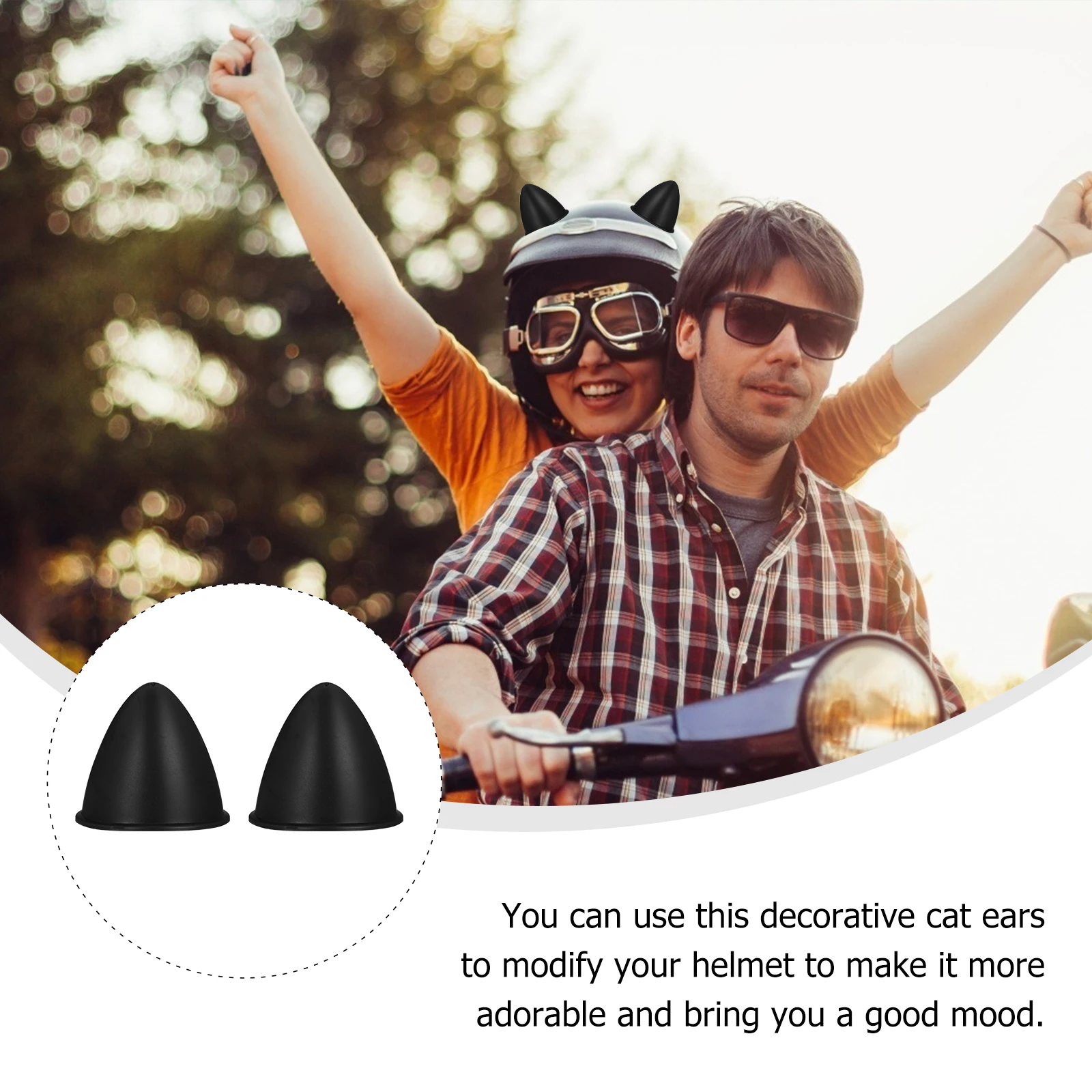 

2pcs Cat Ear Decor Motorbike Accessory Adorable Ornament Durable Tpu Motorcycle Decoration Creative Adornment Comfortable