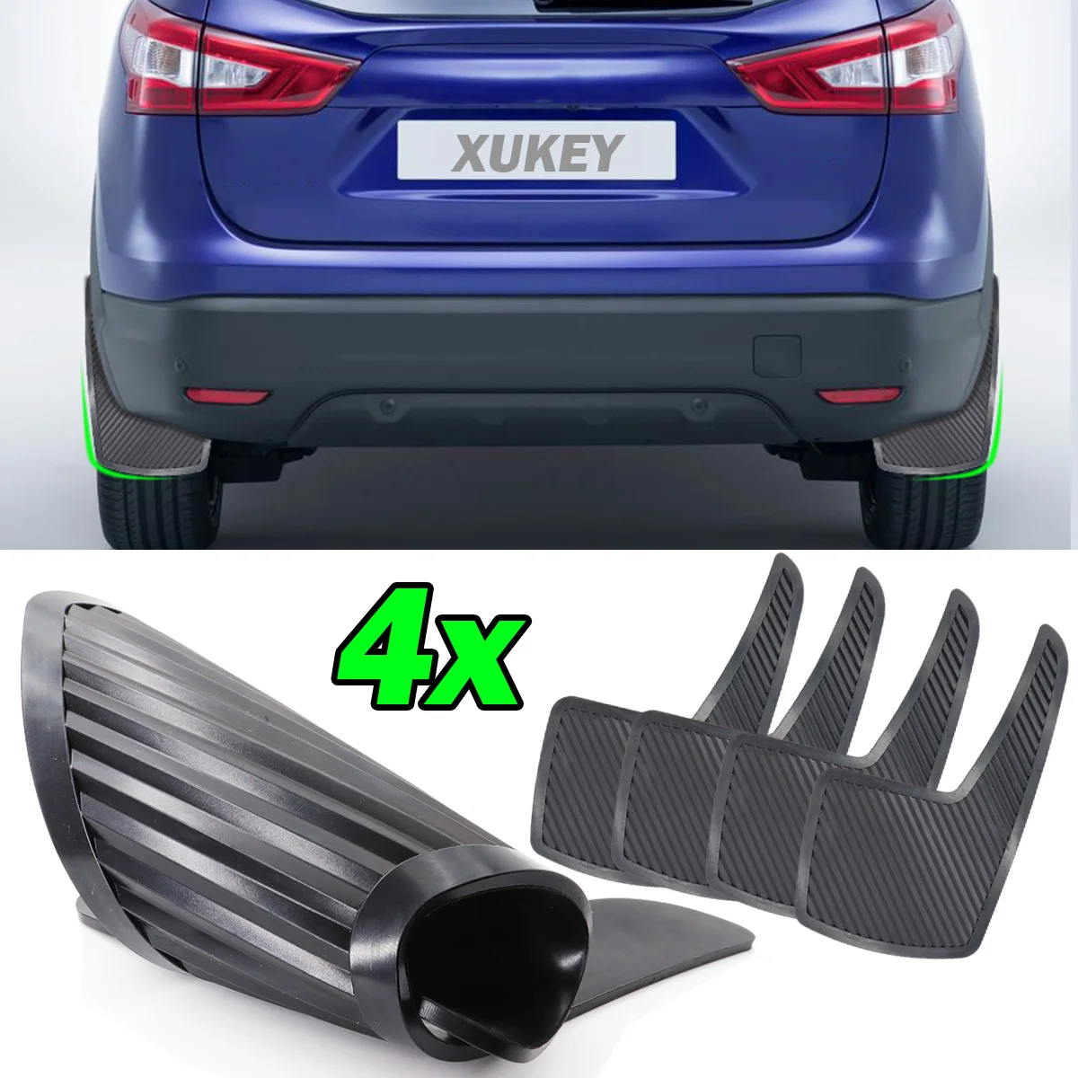 4x Rubber Universal Soft Mudflaps Mud Flaps Splash Guards For Nissan QASHQAI Dualis J10 J11 X-TRAIL T30 T31 T32 Rogue Sport