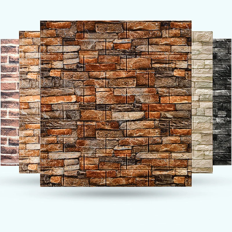 

38.5cm*35cm Waterproof Wall Stickers Foam Living Room Decoration Home Self-adhesive Panels Brick Pattern 3d Wallpaper PVC