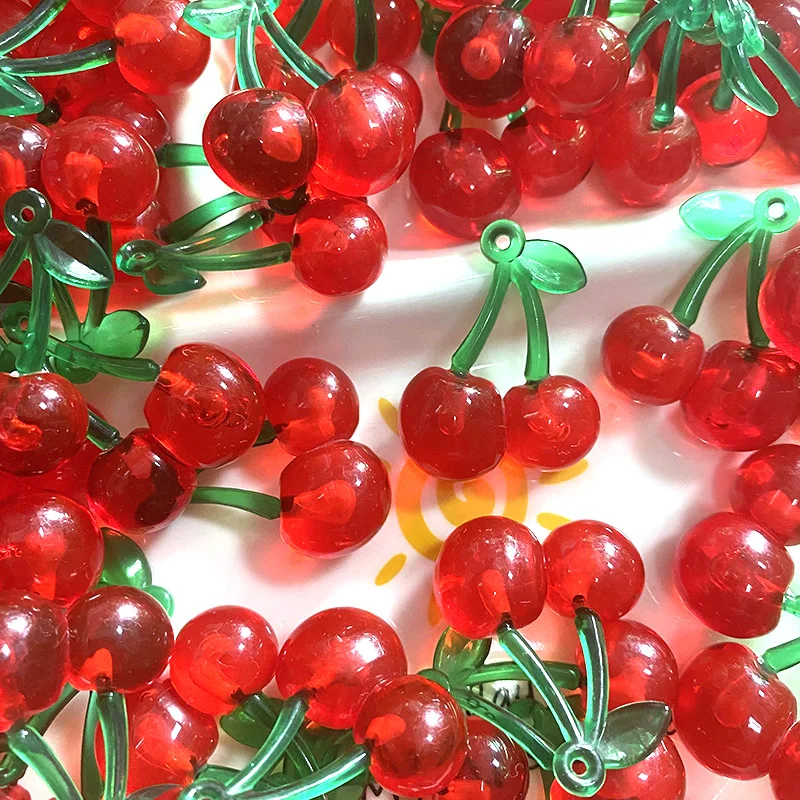 سحر قرط كرز أحمر أكريليك ، سلسلة مفاتيح أنيقة سهلة الاستخدام ، قلادة على شكل قطرة للأذني ، ملحقات صنع المجوهرات ، بيع بالجملة ، من من من من من الأكريليك