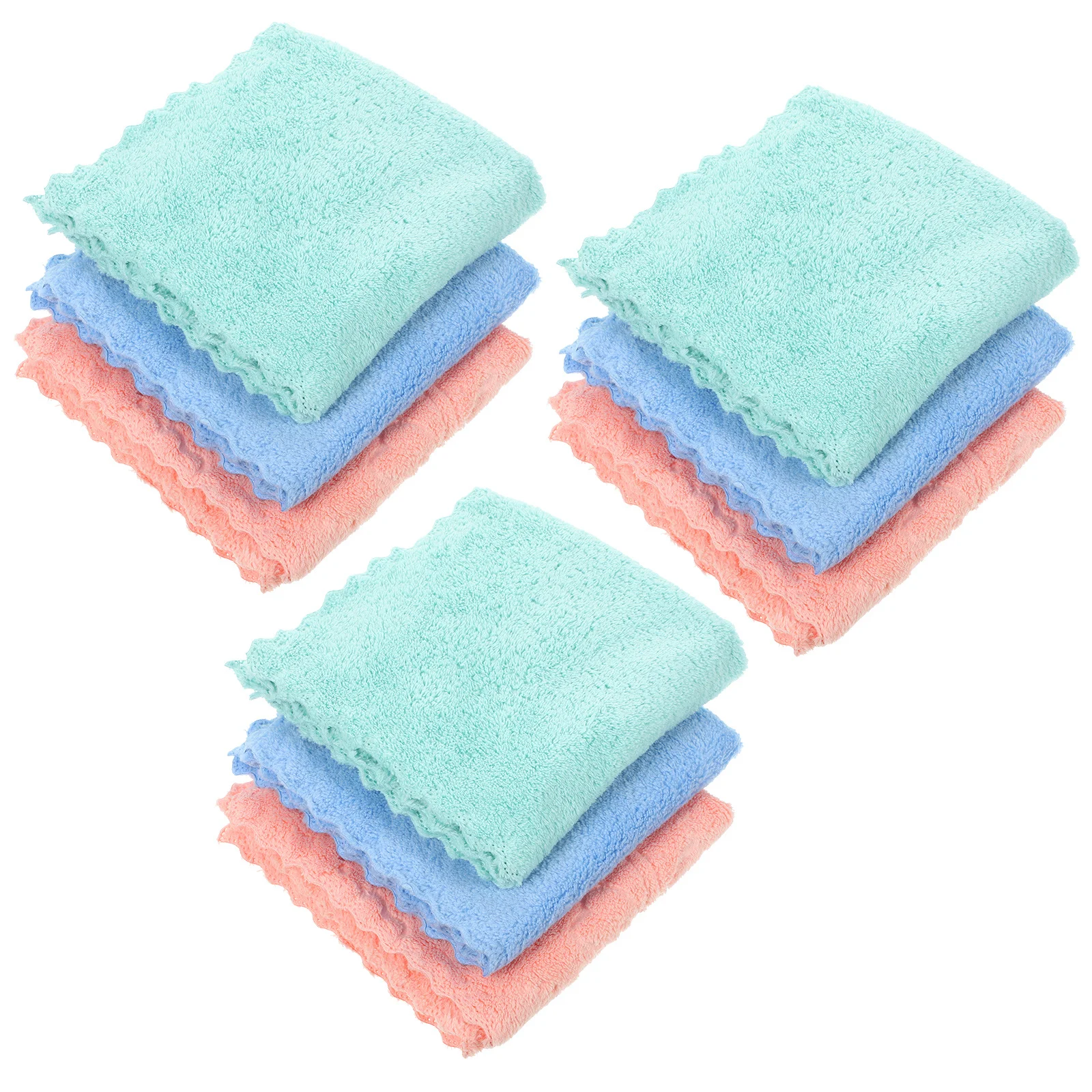 10pcs Coral Fleece Makeup Remover Cloths Absorbent Facial Towel Soft Wash Cloth For Travel Home Use Machine Washable Bright