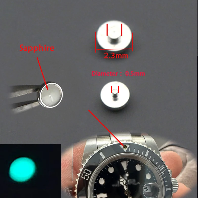 Sapphire Bezel Insert Fit Submariner Luminous Bead Green Black Water Ghost Night Pearl Small Hole Blue Fluorescent Bead