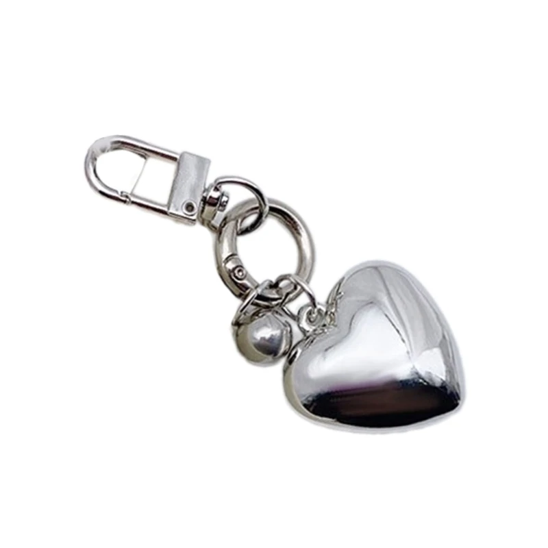 ZB91 Cute Love Heart Keyring Personalized Couple Keychain Handcrafted Keychain Unique Alloy Charm for Key and Earphone Cases