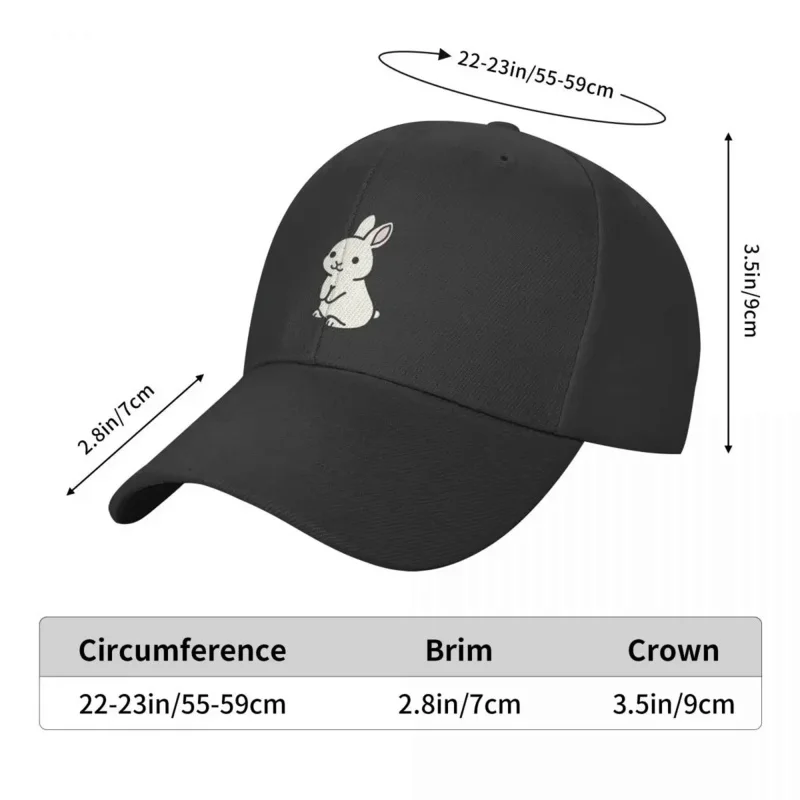 White Bunny Baseball Caps Snapback Fashion Baseball Hats Breathable Casual Outdoor Unisex Polychromatic Customizable