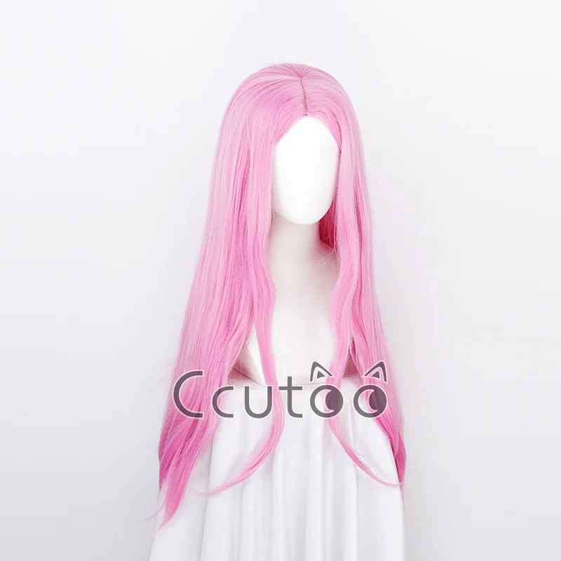 Anime Jewelry Bonney Cosplay Wig 75cm Long Pink Women Simulated Scalp Wig Heat Resistant Synthetic Hair Party Wigs + Wig Cap