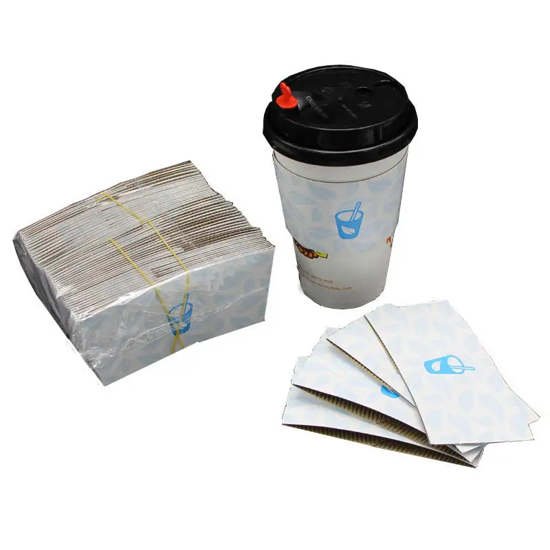 Manchon de gobelet à café en papier kraft avec logo personnalisé, produit personnalisé, carton bionickel able