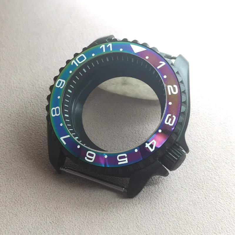 Mod 42mm SKX007 Watch Case Double Deck Sapphire Glass Fits NH35 NH36 4R 7S Movement Transparent Back Cover Men's Dive Watch Case