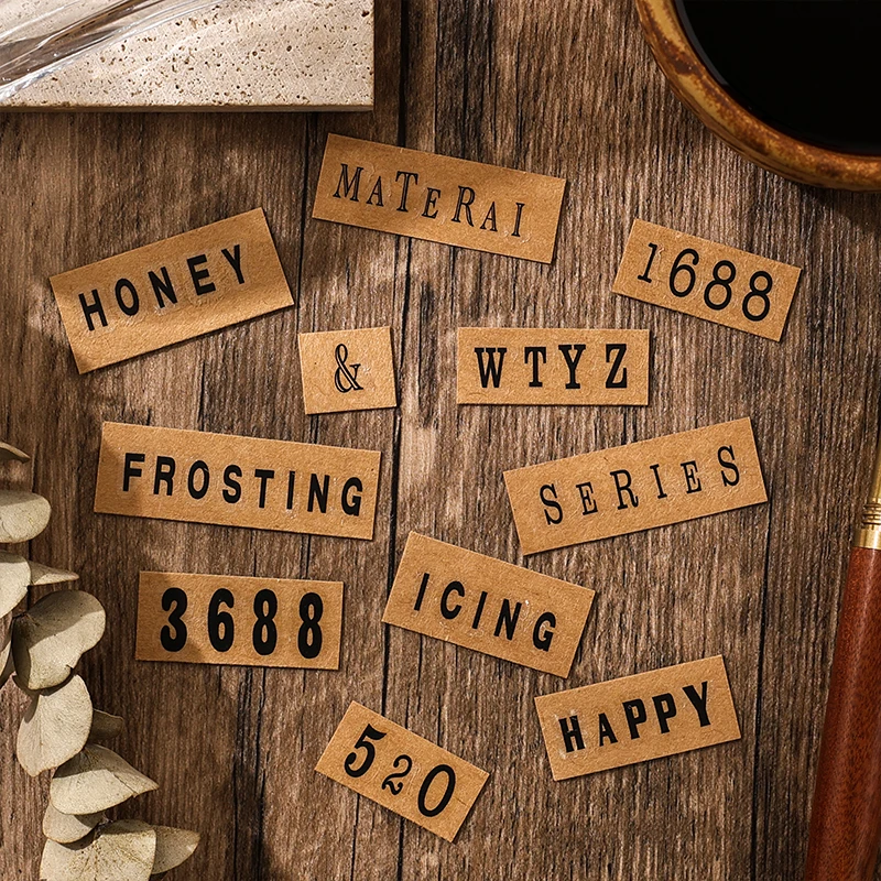 Journal GO 6pcs Vintage Alphabets Retro Classic Letters Stickers DIY Diary Junk Journal Decoration Collage Sticker Album