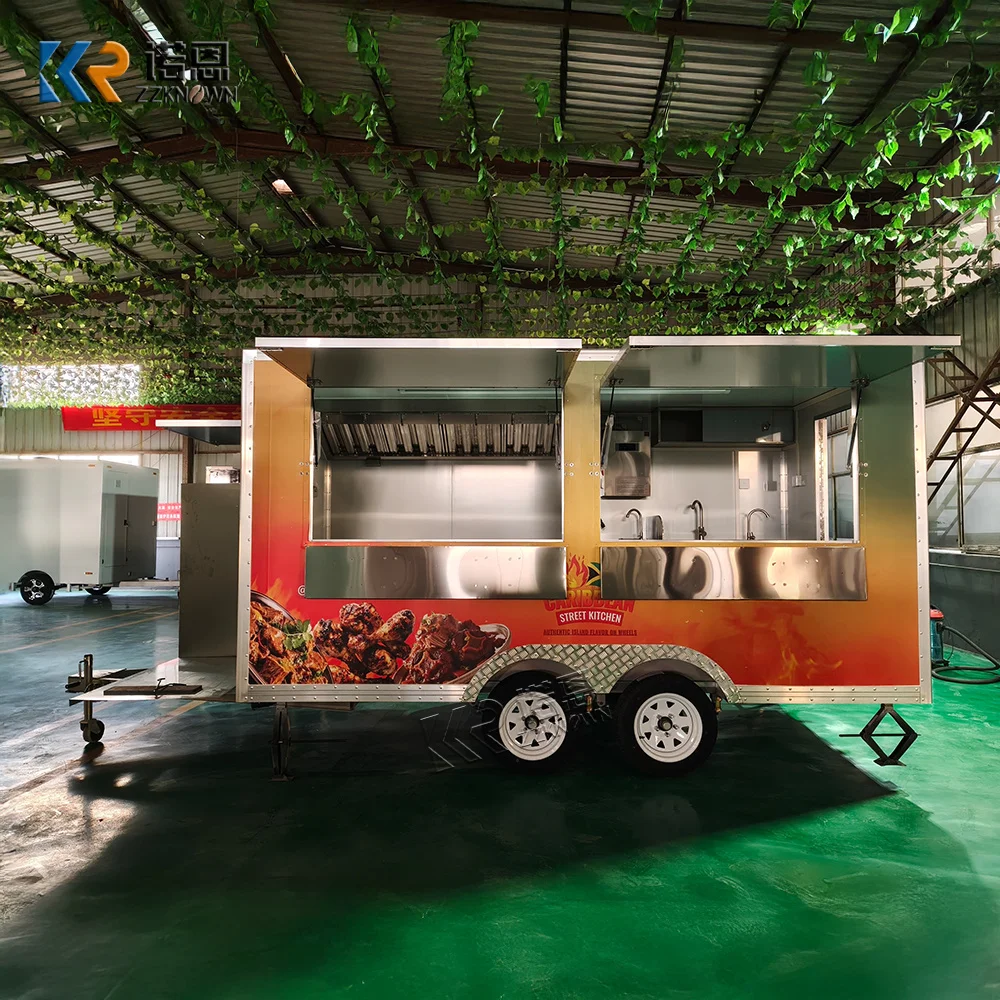 Fully Equipped Mobile Food Trailer Street Ice Cream Cart Customized Food Trailers Truck With Professional Kitchen Setup