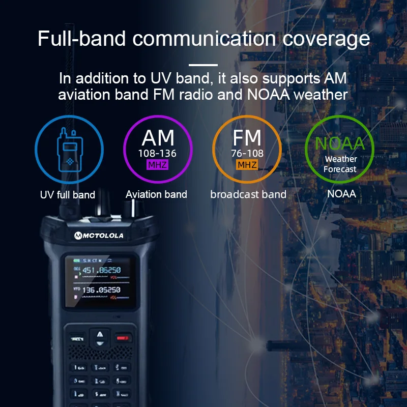 MOTOLOLA MT-628 20 واط خارجي عالي الطاقة VHF UHF ثنائي النطاق لاسلكي كهربائي محمول جهاز اتصال لاسلكي