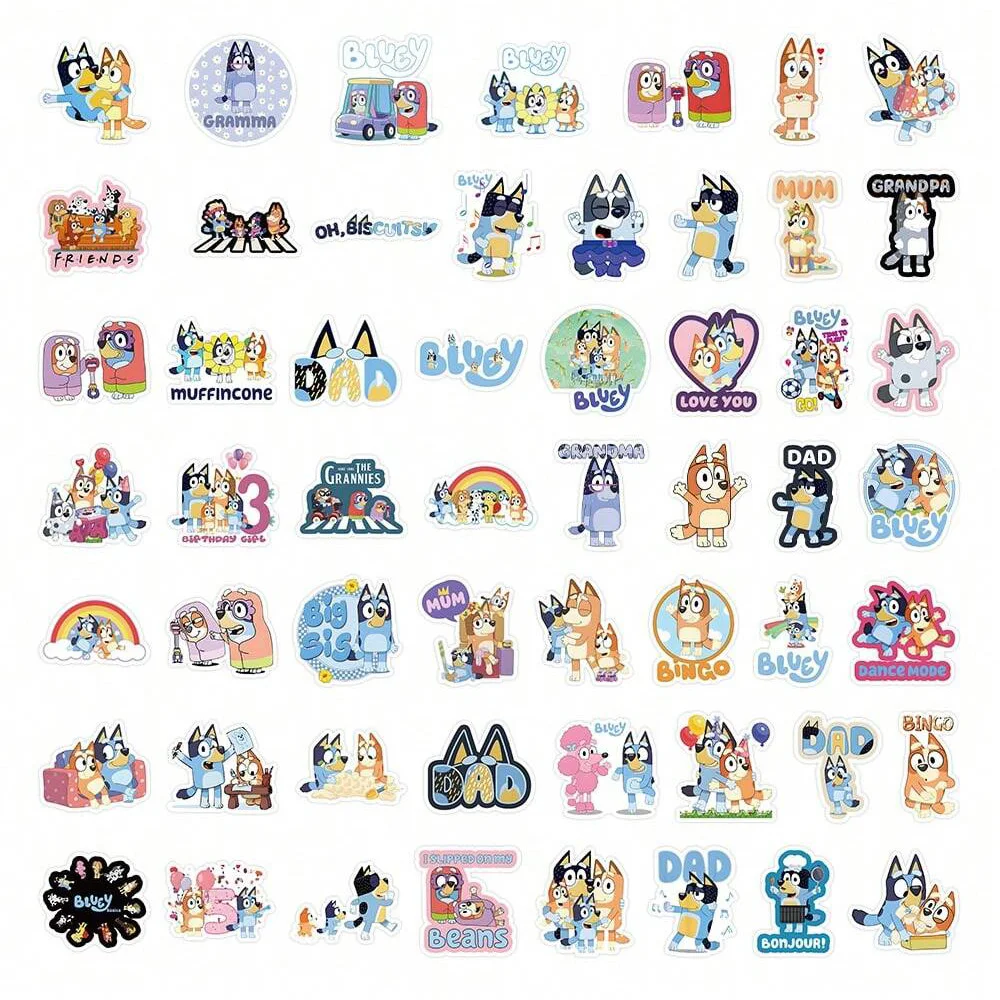 55 個ブルーイファミリーアニメーション漫画ステッカー装飾スーツケーススクラップブッキング電話ラップトップ文具おもちゃギフト