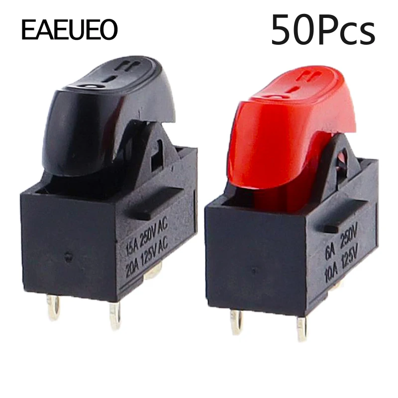 50Pcs KCD15-103/T Hair Dryer Switch 3 Pins Rocker Switch 3 Position ON-OFF-ON boat shaped switch