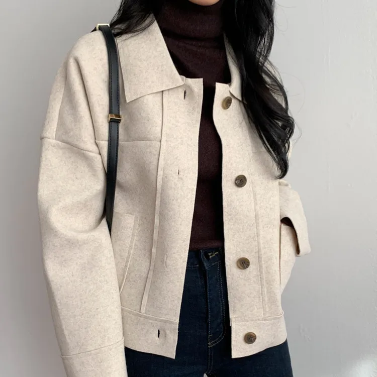 

Independent Website 2026 Spring And Autumn New Woolen Amazon Single-Breasted Women's Coat Wholesale