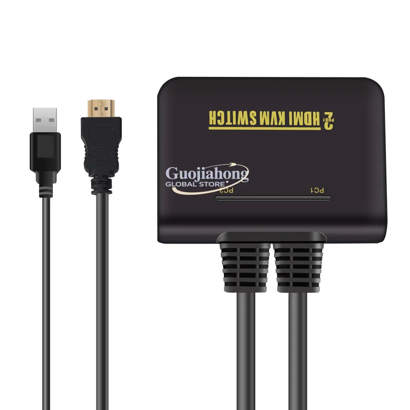 

2Port KVM Switch high definition Switch, with USB keyboard and mouse sharing, keyboard screen cutting 1
