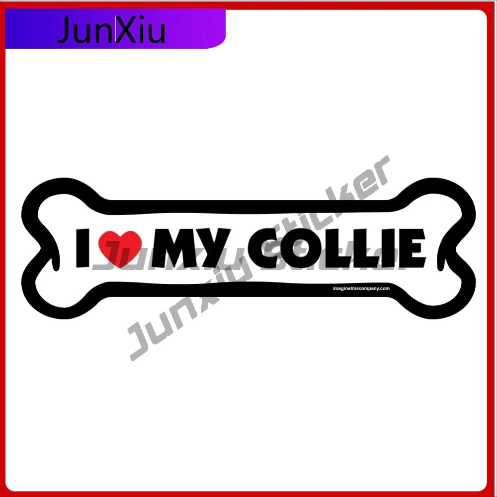

I Love My Collie Unique Car Laptop Window Bumper Waterproof Vinyl Decal Decoration Cool Aesthetic Funny Aesthetic Unique