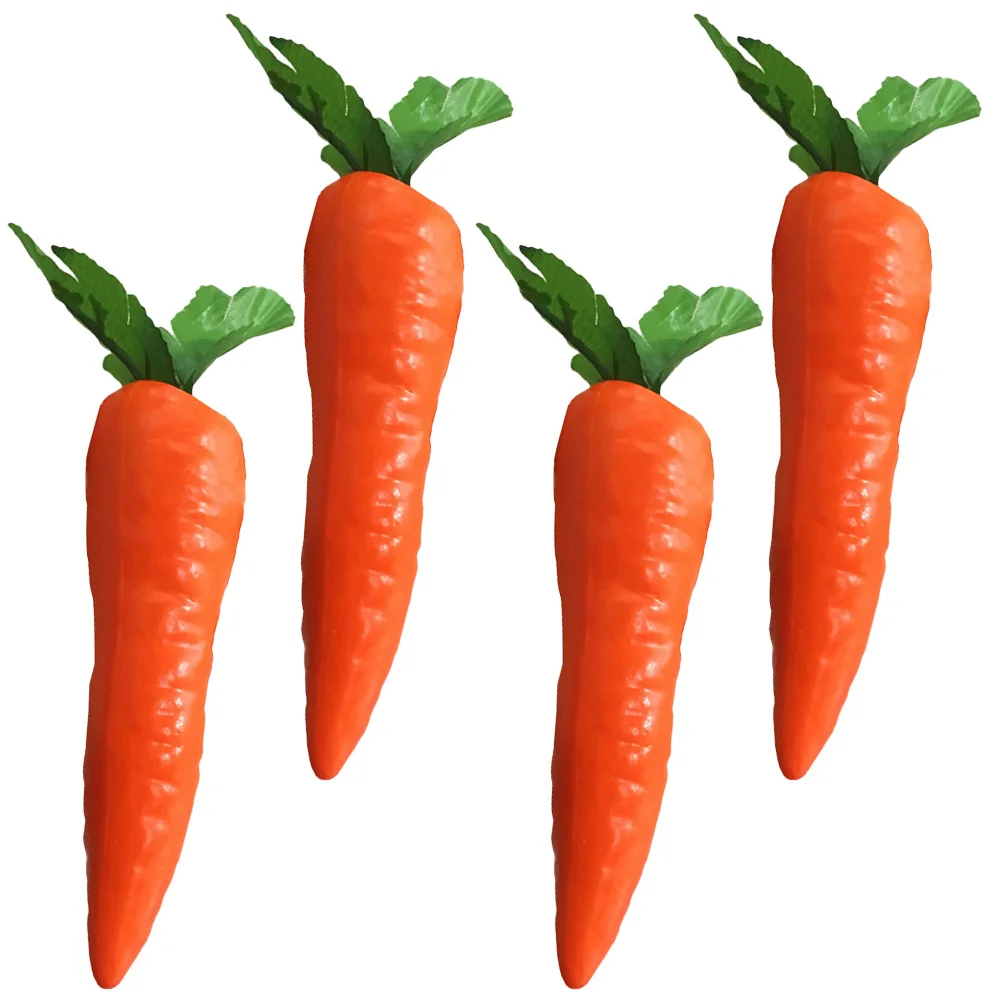 

4 Pcs Carrots Artificial Mini Food Toys Display Props for Showcase Foam Decorations Easter