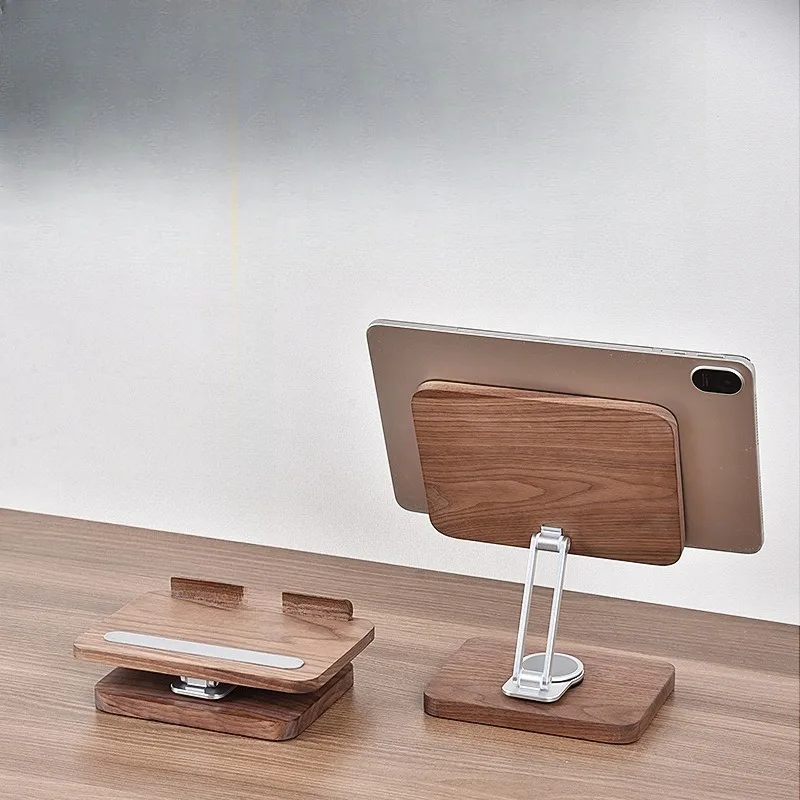 Solid Wood Bed Lazy Mobile Phone Holder Desktop High-end 360-degree Rotation Adjustable Lifting Ipa Tablet Shelf