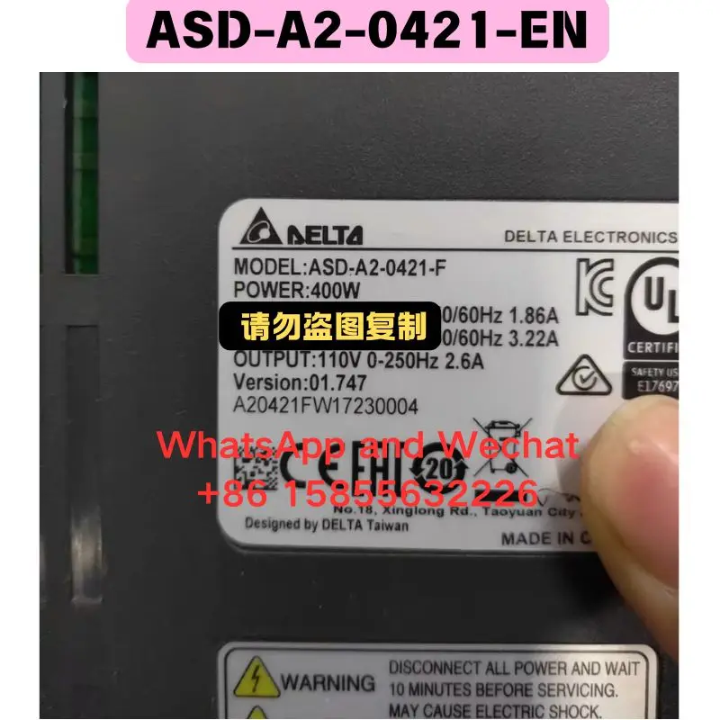 Used ASD-A2-0421-EN ASD-A2-0421-F servo driver Functional test OK Fast delivery