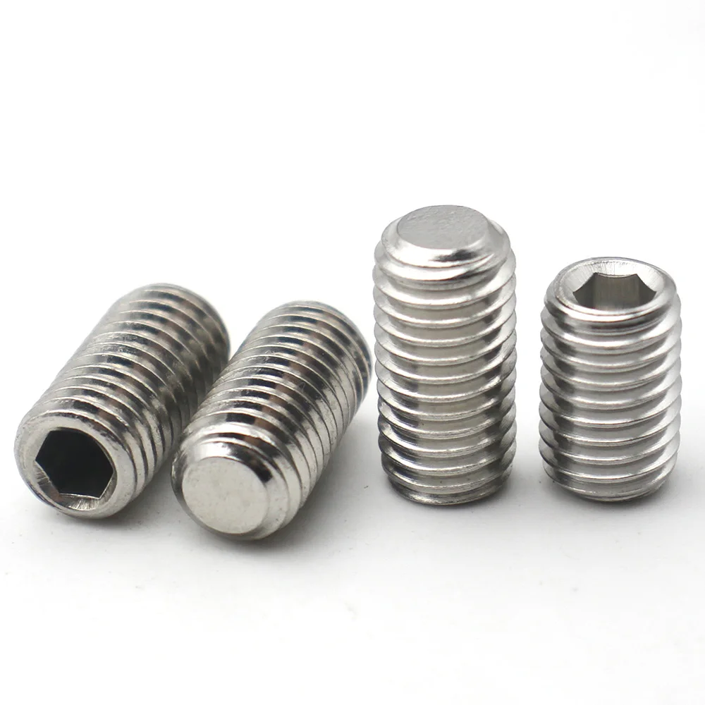 304 Stainless Steel Headless Hex Socket Set Screws DIN916 Cup Point M1.6 To M10 Mechanical Fixing Grub Screws