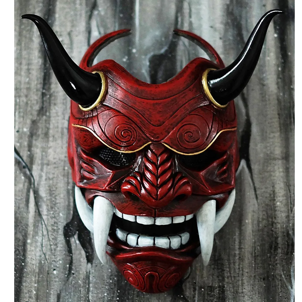 Japan Hannya Mask Half Face Latex Masks Halloween Party Masquerade Carnival Costume Prop Cosplay Accessories
