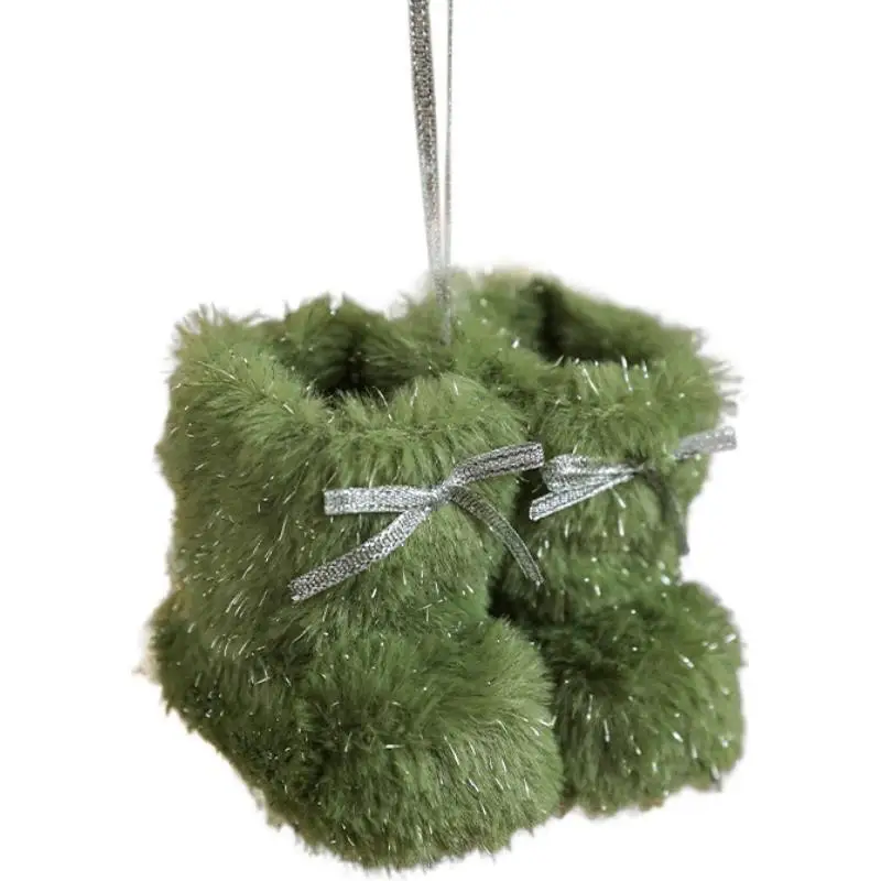 

Плюшевые сапоги Санта-Клауса, подвесные рождественские украшения, нежные украшения для рождественской елки, подвесные подвески