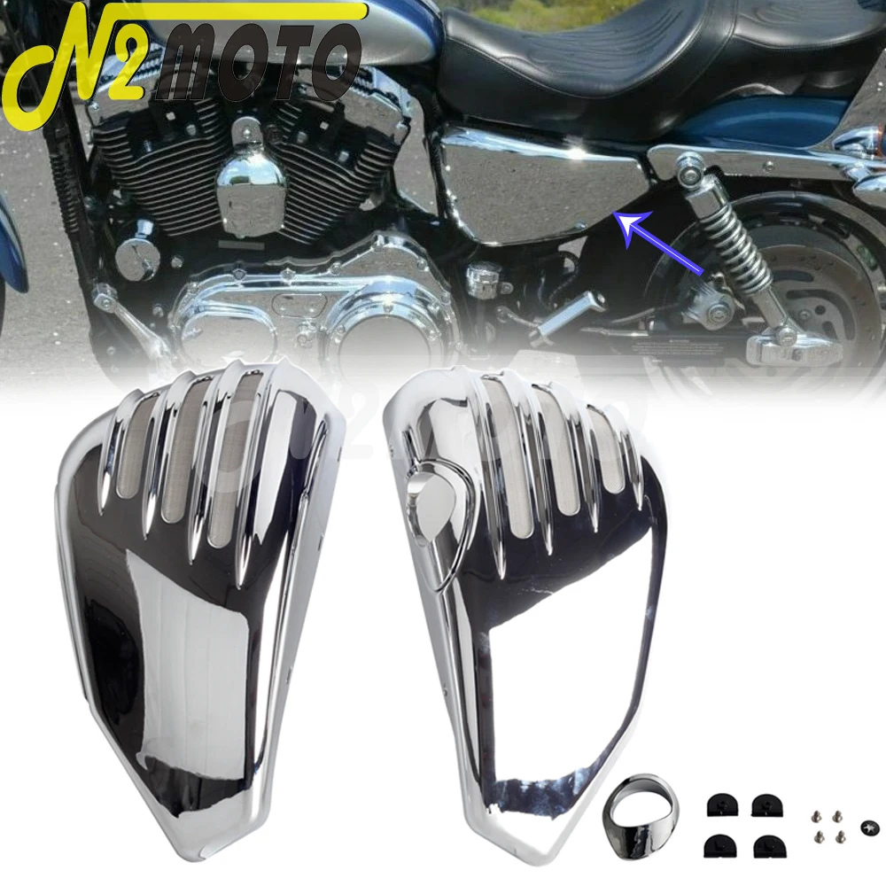 

Motorcycle Accessories Left & Right Battery Side Covers Fairing For Harley Sportster XL Iron 883 1200 Custom Roadster Superlow