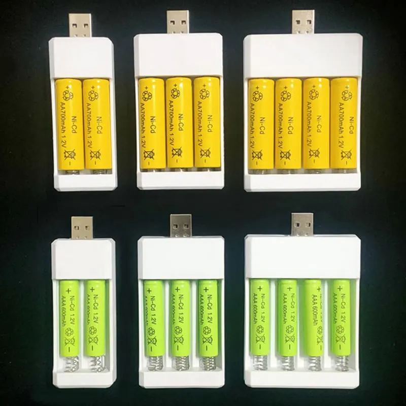 USB AA AAA Battery Charger Ni-MH/Ni-Cd rechargeable battery portable charger Lightweight universal battery charger