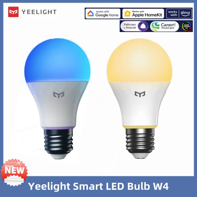 Yeelight Smart LED Bulbs W4 Lite E27 220-240V WiFi Connect  Dimmable Voice Control For Homekit Goolge Alexa