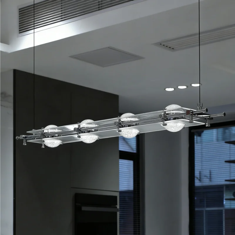 Żyrandol sufitowy REVEN American Acrylic, kula akrylowa, regulowany łańcuch, ściemnialny, możliwość personalizacji, do willi, salonu, designerski żyrandol.