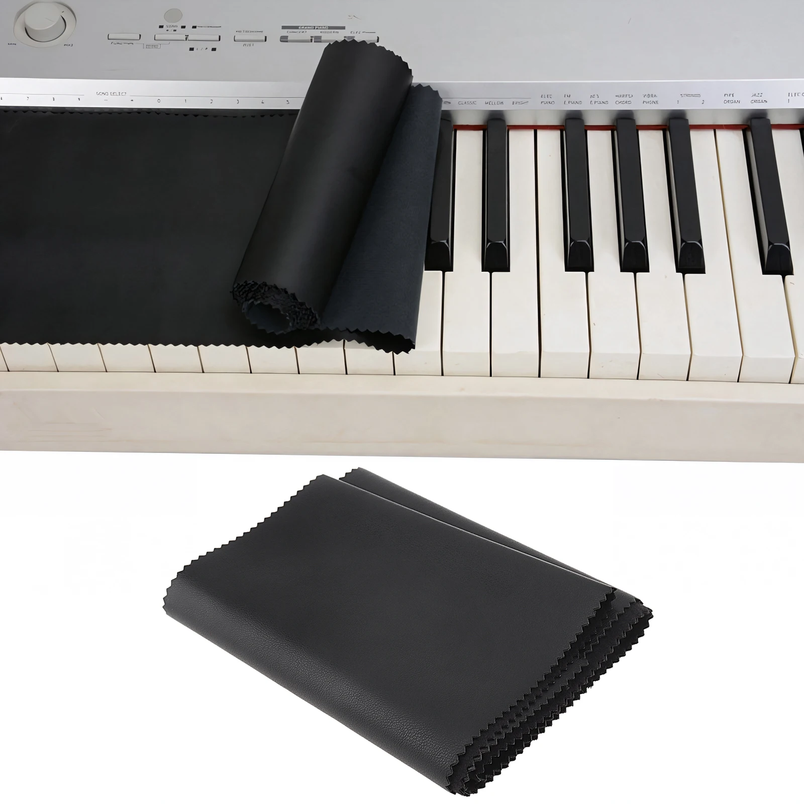 125x15.5cm/49.2x6.1inch PU Leather Black Piano Keyboard Dust Cover for 88 Keys Upright Pianos / Grand Pianos / Electric Pianos