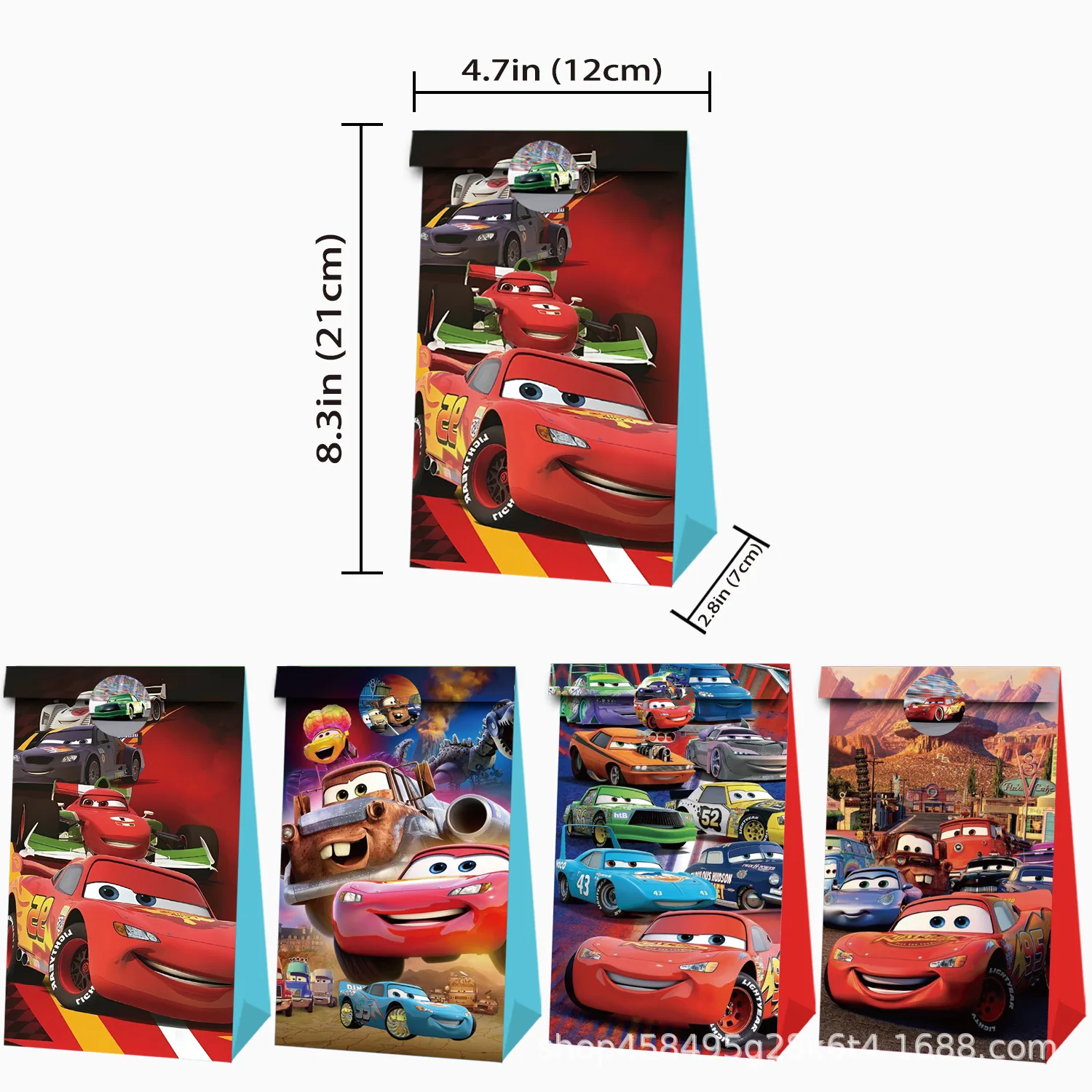 12pcs Cars Gift Bags Anime Children Birthday Party Candy Bag Kraft Paper Packaging Boxes Treat Bag Supplies Gift view 5