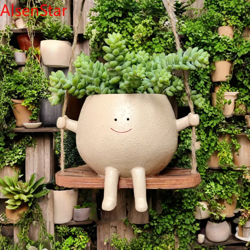 

Swing Cradle Flowerpot Ornament Japanese Style Home Courtyard Swing Design Garden Elf World Lovely Flowerpot Decoration