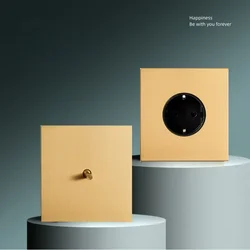 Wall Light Stainless Steel Panel Toggle Switch Vintage Momentary Switch Gold 1-4 Gang 2 Way Switch for Living Room