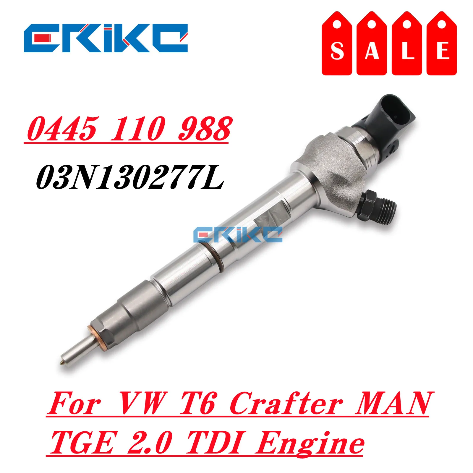 

0445110988 Common Rail Injector 0 445 110 988 Diesel Fuel Spray Nozzle 03N130277L For VW T6 Crafter MAN TGE 2.0 TDI Engine