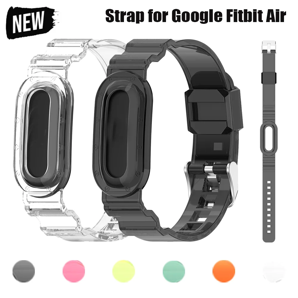 2 In 1 Clear Case Silicone Band For Fitbit Versa 4 TPU Cover Sweatproof Breathable Adjustable Strap Waterproof watch strap
