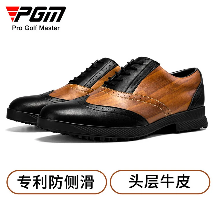 

PGM Men's Golf Sport Shoes Business Sneakers Lace-up Cow Leather Waterproof Anti-Slip XZ311