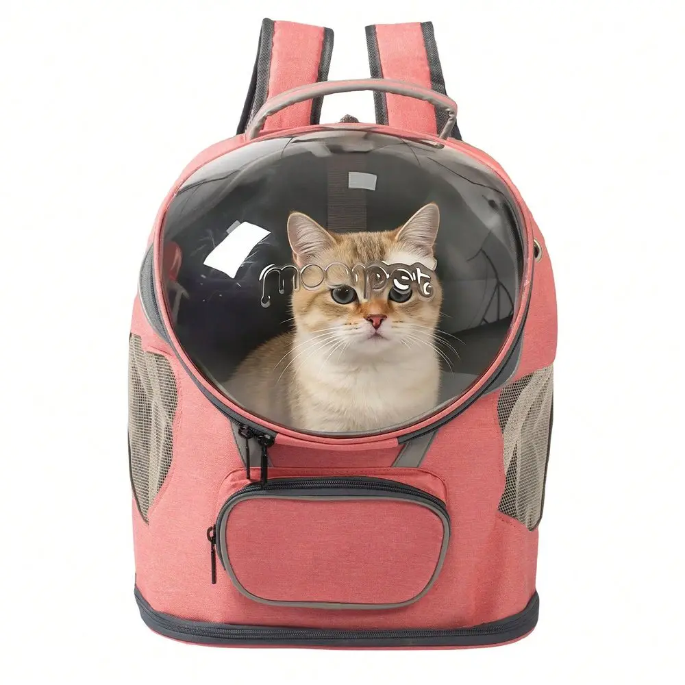 

Pet Backpack For Small Cats Dogs Portable Carrier With Ventilation Holes, Zipper Closure, Durable Plastic, Ideal For Travel Out