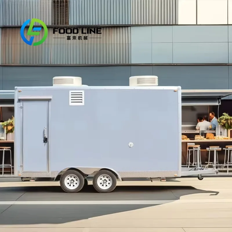 Camión de comida, remolque móvil para Catering, totalmente equipado, carritos móviles para exteriores, cerveza, helado, café, totalmente equipados