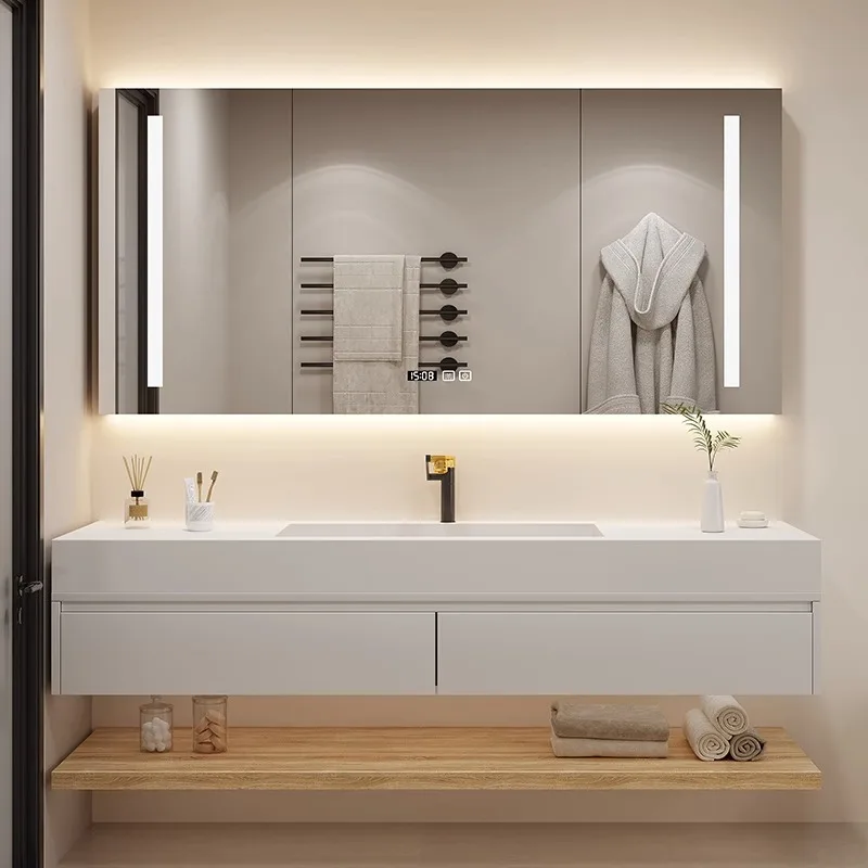 خزانة حمام فاخرة خفيفة، عرض بالوعة، ديكورات موفرة للمساحة، خزانة للعناية بالبشرة، أثاث غرفة المعيشة، أرشيفادوريس