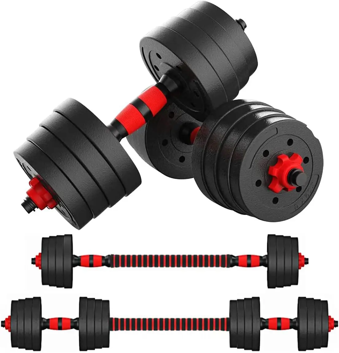 Dumbbells Weight Set to 66Lbs, Free Weight Dumbbell with Connecting Rod Used As Barbell, for Men and Women Home Gym Work Out Tra