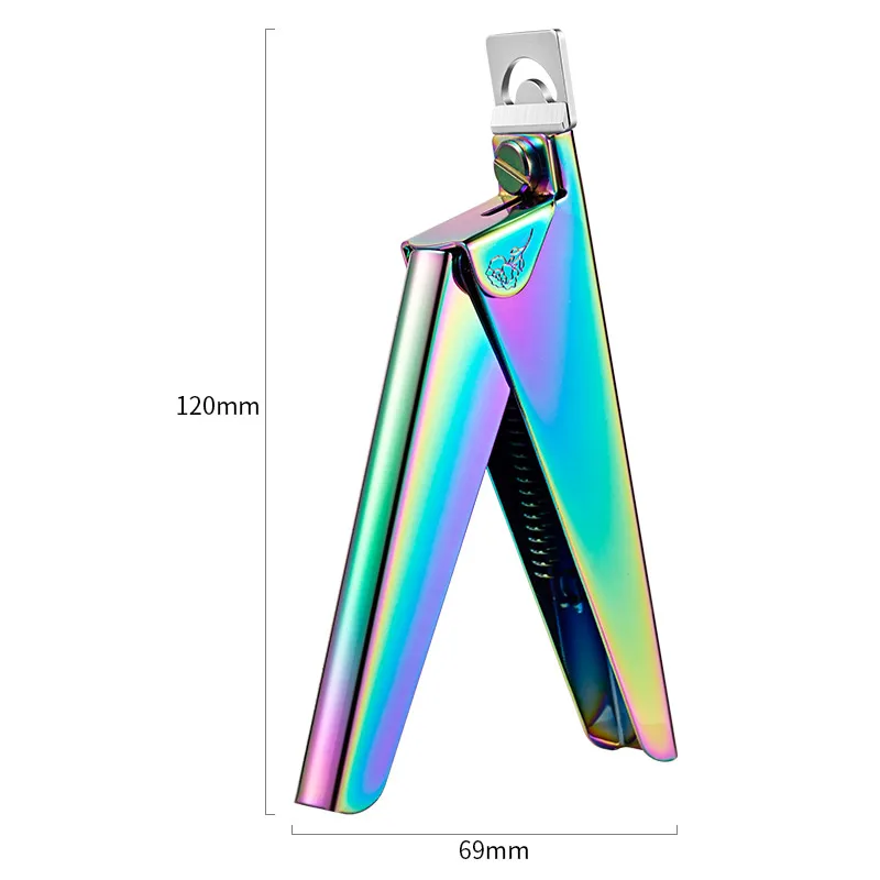Żel UV ze stali nierdzewnej Fałszywe końcówki do paznokci Trymer Clipper Edge Cutter Nail Art Manicure U Word Rainbow Gold Silver Tools — zdjęcie 7