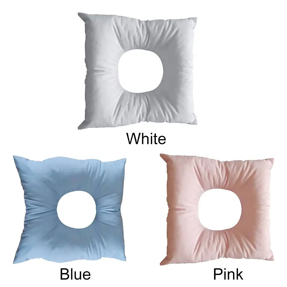 1pc massagem travesseiro rosto para baixo com buraco quadrado volta pescoço resto spa cama mesa almofada em forma de u lavável resuable almofada de algodão macio